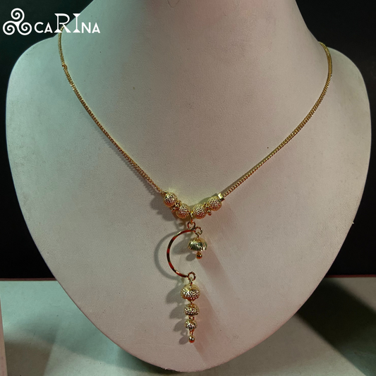 Carina Elegant Crescent Drop Gold-Plated Necklace