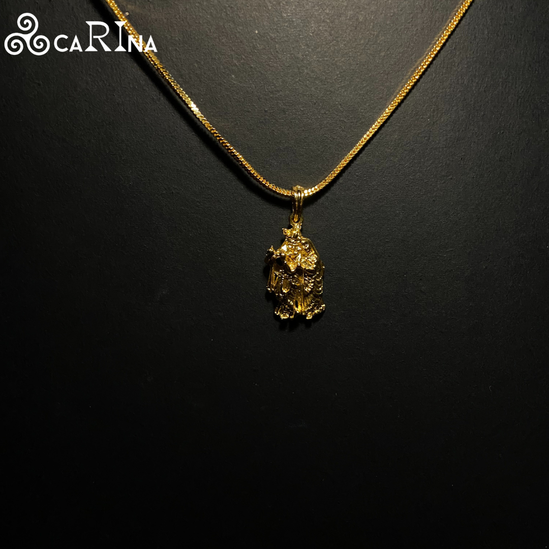 Divine Radha Krishna Gold Pendant