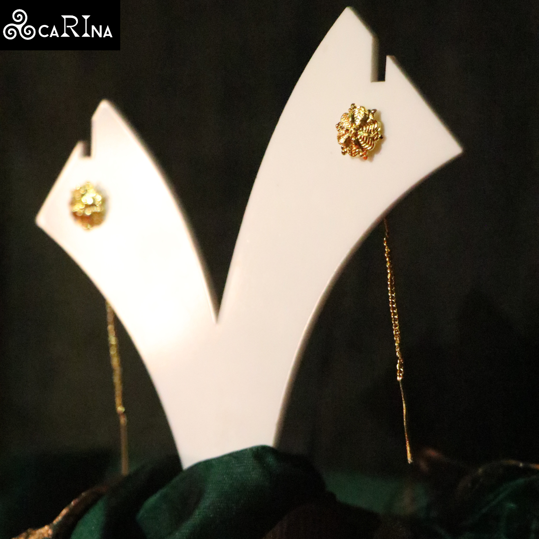 Golden Blossom Thread Earring