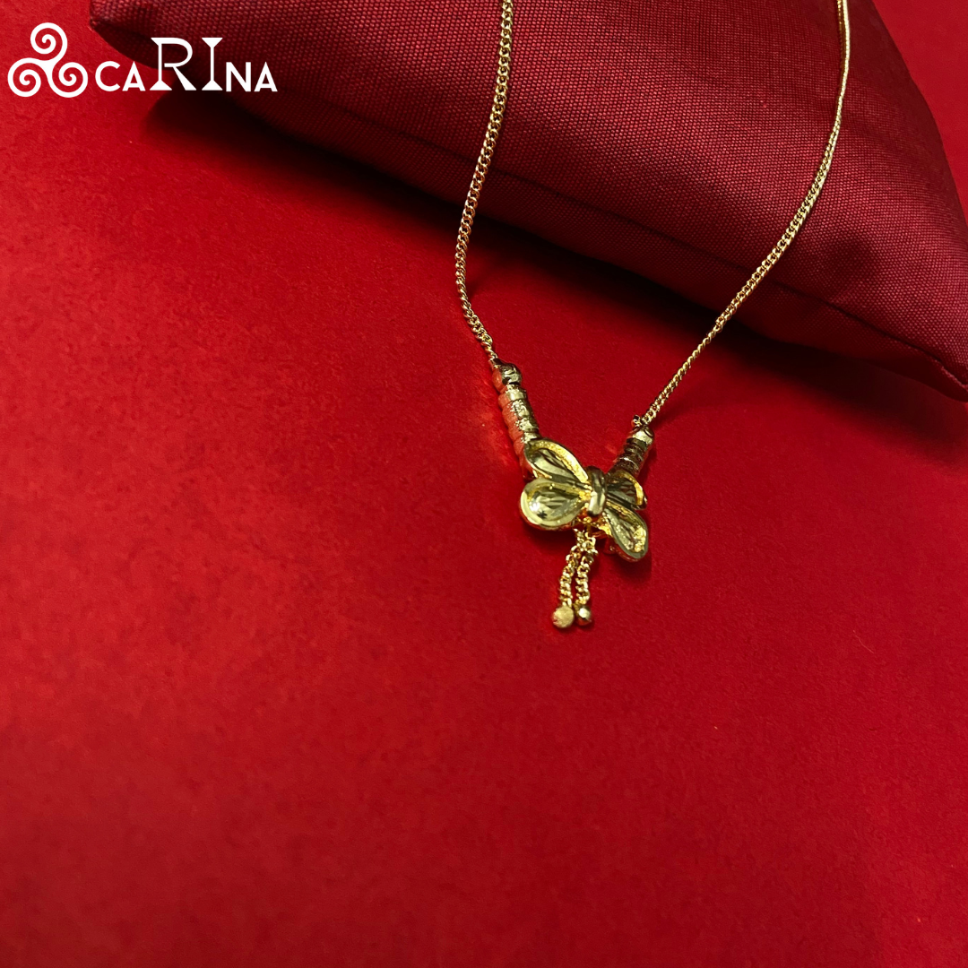 Golden Grace Bow Pendant