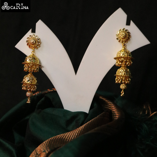 Royal Gold Triple Jhumka