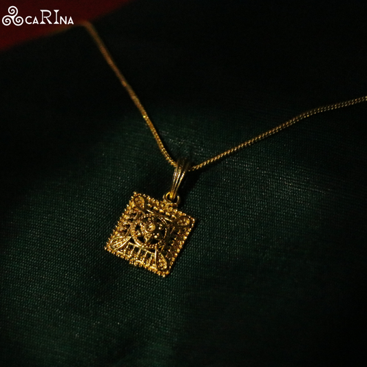 Regal Square Floral Pendant