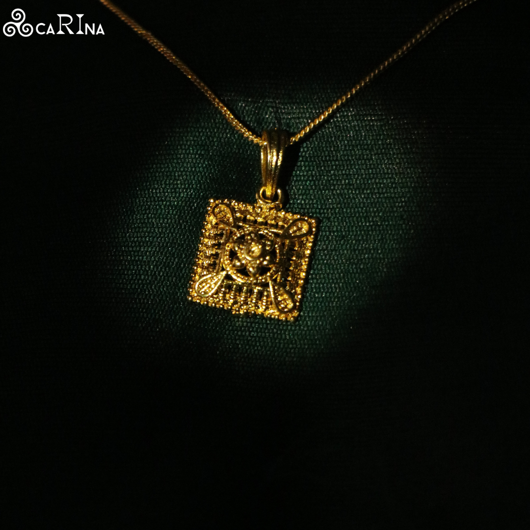 Regal Square Floral Pendant
