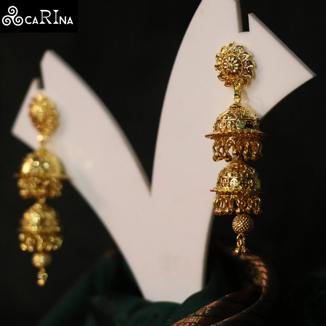 Royal Gold Triple Jhumka