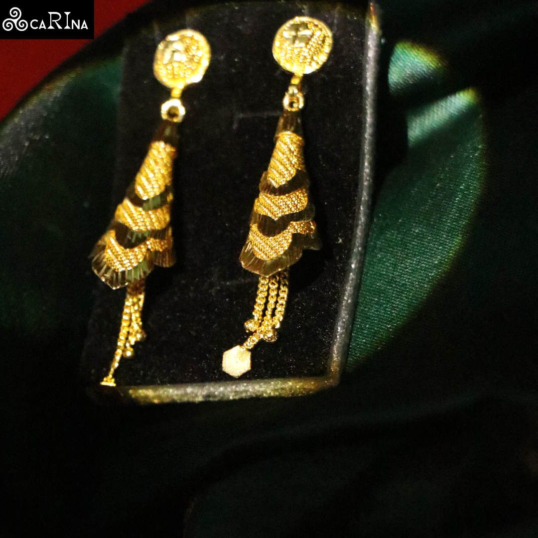Golden Cascade Dangle Earring
