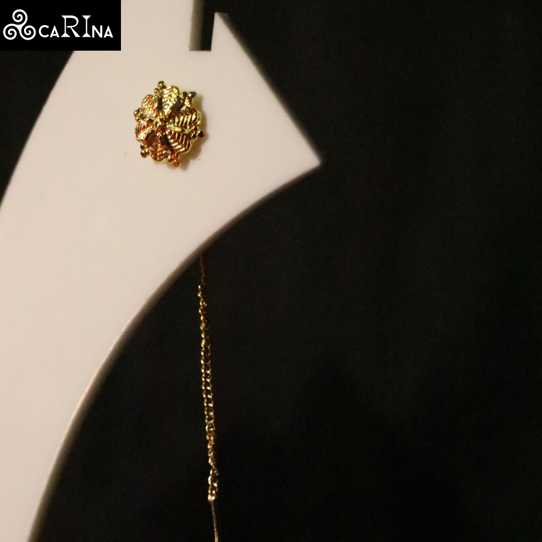 Golden Blossom Thread Earring