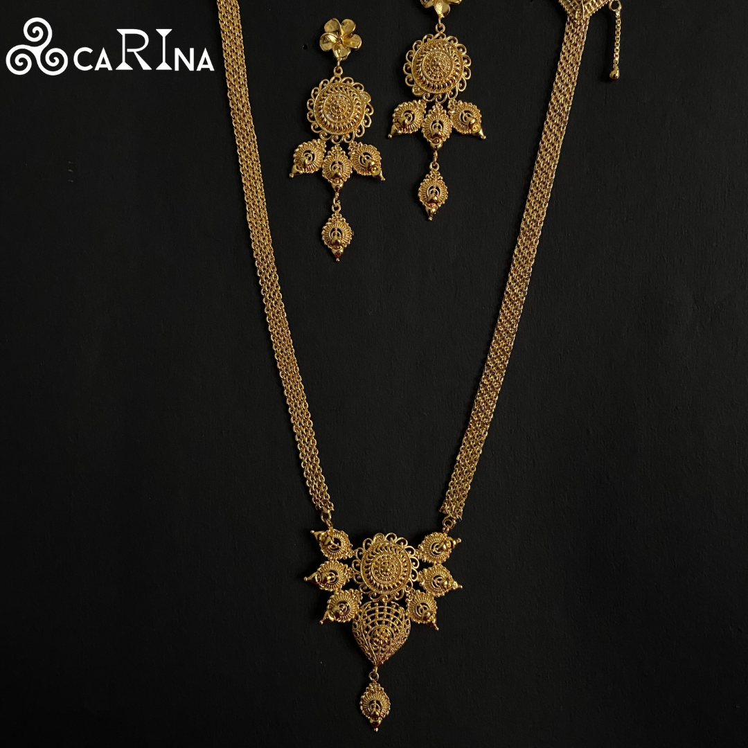 Antique Floral Gold Necklace Set