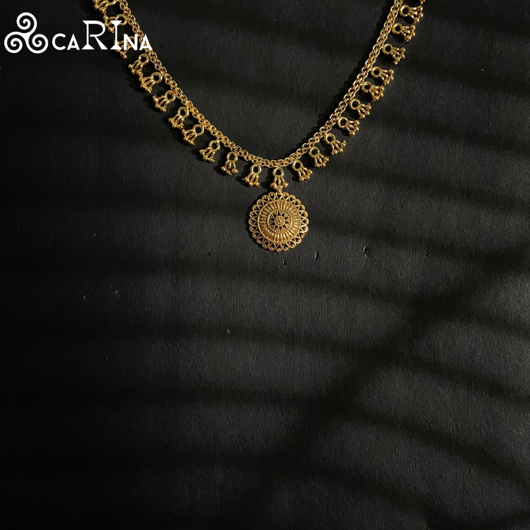 Carina Sun Medallion Dangler Necklace