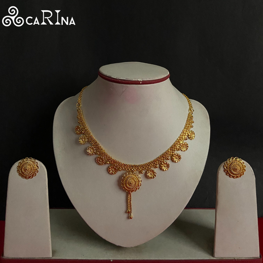 Golden Bloom Coin Necklace Set