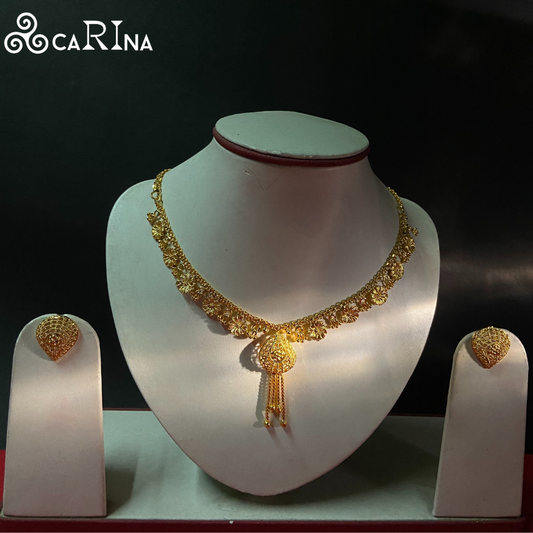 Carina Royal Bloom Gold-Plated Necklace & Earring Set