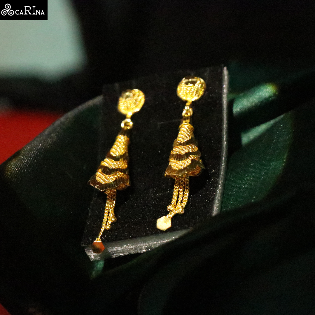 Golden Cascade Dangle Earring