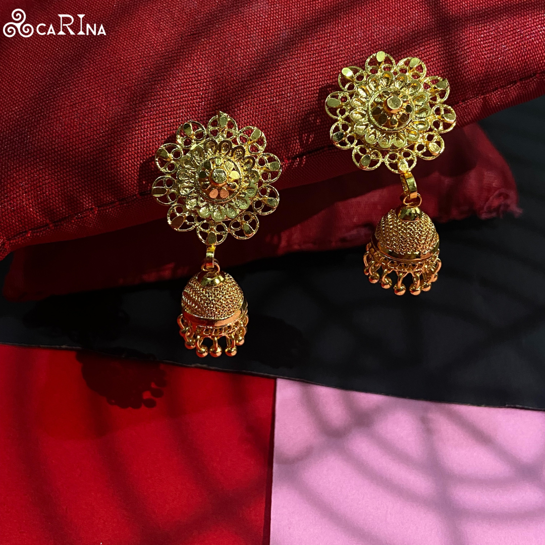 Floral Traditional Jhumka Earrings